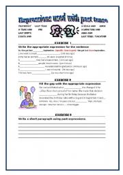 English Worksheet: Expressions used with past tense