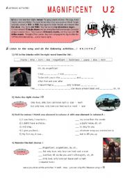 English Worksheet: MAGNIFICENT, U2