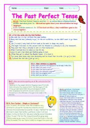 English Worksheet: THE PAST PERFECT TENSE.