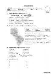 English Worksheet: countries and tourist places