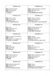 English Worksheet: Conversation - Invite your classmate