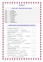 English Worksheet: DO or MAKE