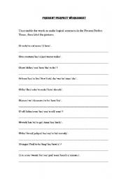 English worksheet: Practicing Present Perfect Tense