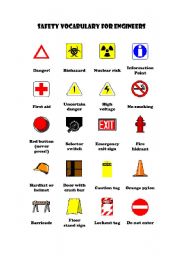 English Worksheet: Safety vocabulary for engineers