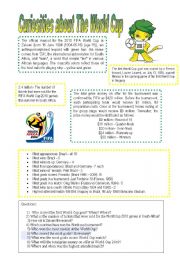 English Worksheet: Curiosities aboout The World Cup