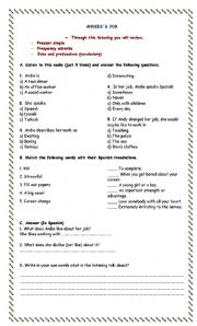 English worksheet: DANIELS JOB