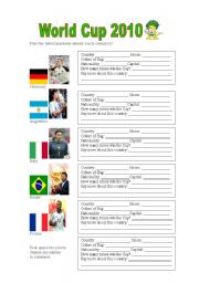 English Worksheet: World Cup 2010