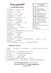 English Worksheet: The World of the Prepositions