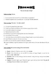 English Worksheet: Friends - The one with Joeys fridge