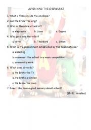 English Worksheet: Alvin and the Chipmunks 2 15 to 30 minutes