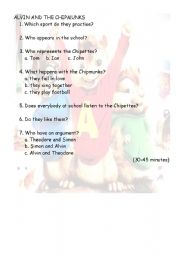 English Worksheet: Alvin and the Chipmunks 2 30 to 45 minutes