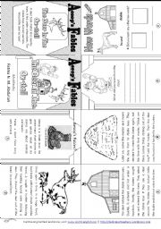 English Worksheet: Aesops Fables: The Deer In The Ox-Stall [ Mini-book ]