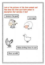 English worksheet: farm animal