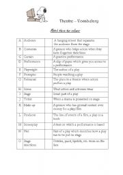 English Worksheet: my trip to england 10: theatre vocabulary and best memories of the stay