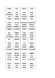 English Worksheet: Taboo