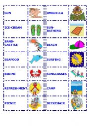 English Worksheet: Summer domino