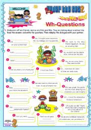 English Worksheet: School Trip to the Blue Planet Aquarium  - Asking Yes/No & Wh-Questions in the Simple Past 