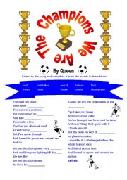 English Worksheet: We Are The Champions - by Queen