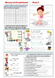 English Worksheet: Muzzy in Gondoland - Part 3- 5 tasks - 2 pages - editable