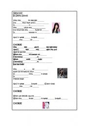 English worksheet: Naturally - Selena Gomez