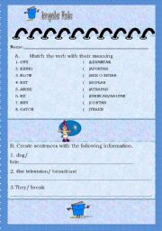 English worksheet: Irregular verbs from arrise to choose