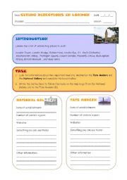 English Worksheet: Giving directions in London