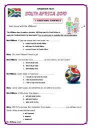 English Worksheet: GRAMMAR TEST - SOUTH AFRICA