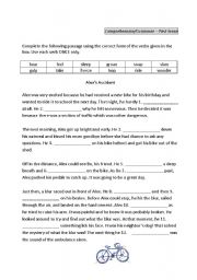 Past tense verbs (regular and irregular) short story