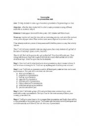 English Worksheet: Lesson Plan on Presentation