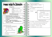 English Worksheet: Grammar revision Pre-Intermediate