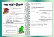 Grammar revision Pre-Intermediate