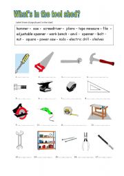 English Worksheet: Whats in the Tool Shed?
