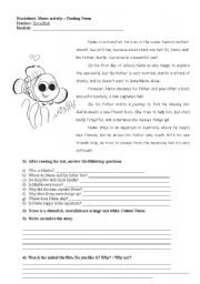 English Worksheet: nemo