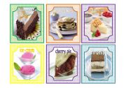 English Worksheet: DESSERTS, flashcards