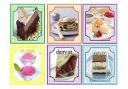 English Worksheet: DESSERTS, flashcards