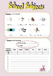 school subject, speaking practice and verb to do