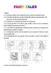 English Worksheet: Fairy Tales ( 2 pages ) 