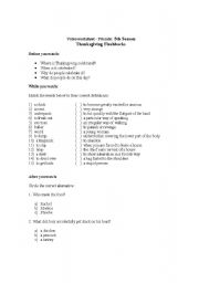 English Worksheet: Friends:  Thanksgiving Flashbacks