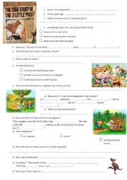 English Worksheet: The three little pigs - The wolfs side