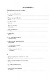 English Worksheet: the passive voice