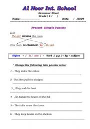 English Worksheet: Passive 