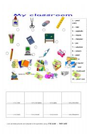 English Worksheet: school 