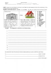 English Worksheet: evaluating and comparing houses and apartments, enough, too, as...as, as much...as, as many.....as