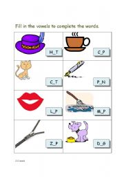 English Worksheet: CVC words