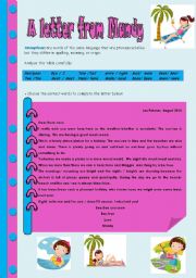 English Worksheet: A letter from Mandy - homophones