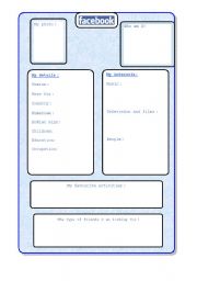 English Worksheet: My facebook page