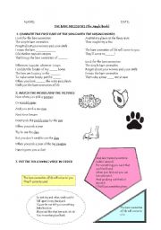 English worksheet: Listening activity - The Bare necessities (The Jungle Book)