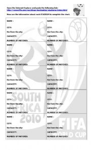 English Worksheet: World Cup Stadiums