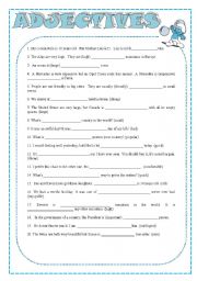 English Worksheet: Comparative/Superlative (with key)