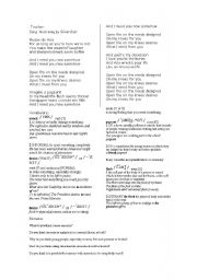 English Worksheet: Song activity for conversation class